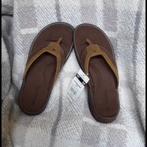 Mens leather flip flop sandals